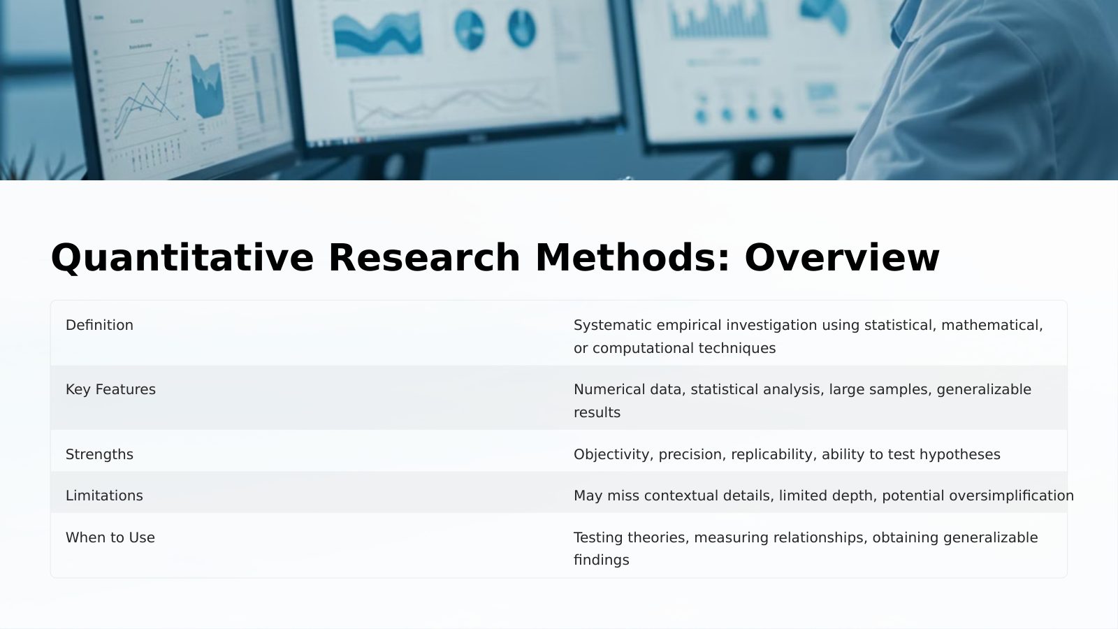 Quantitative Research Methods: Overview