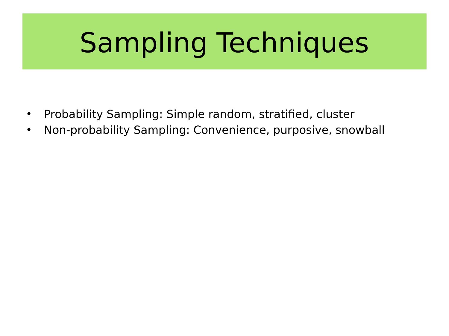 Sampling Techniques