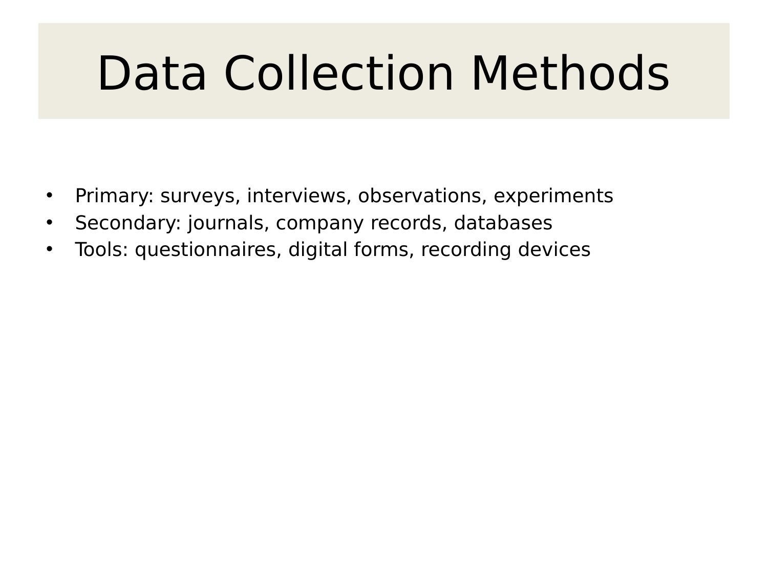 Data Collection Methods