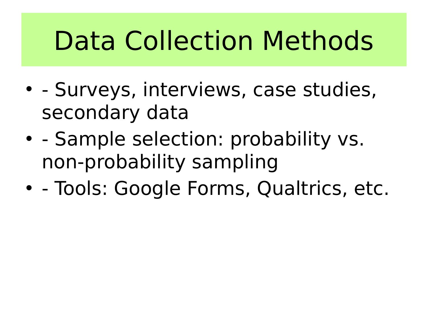 Data Collection Methods