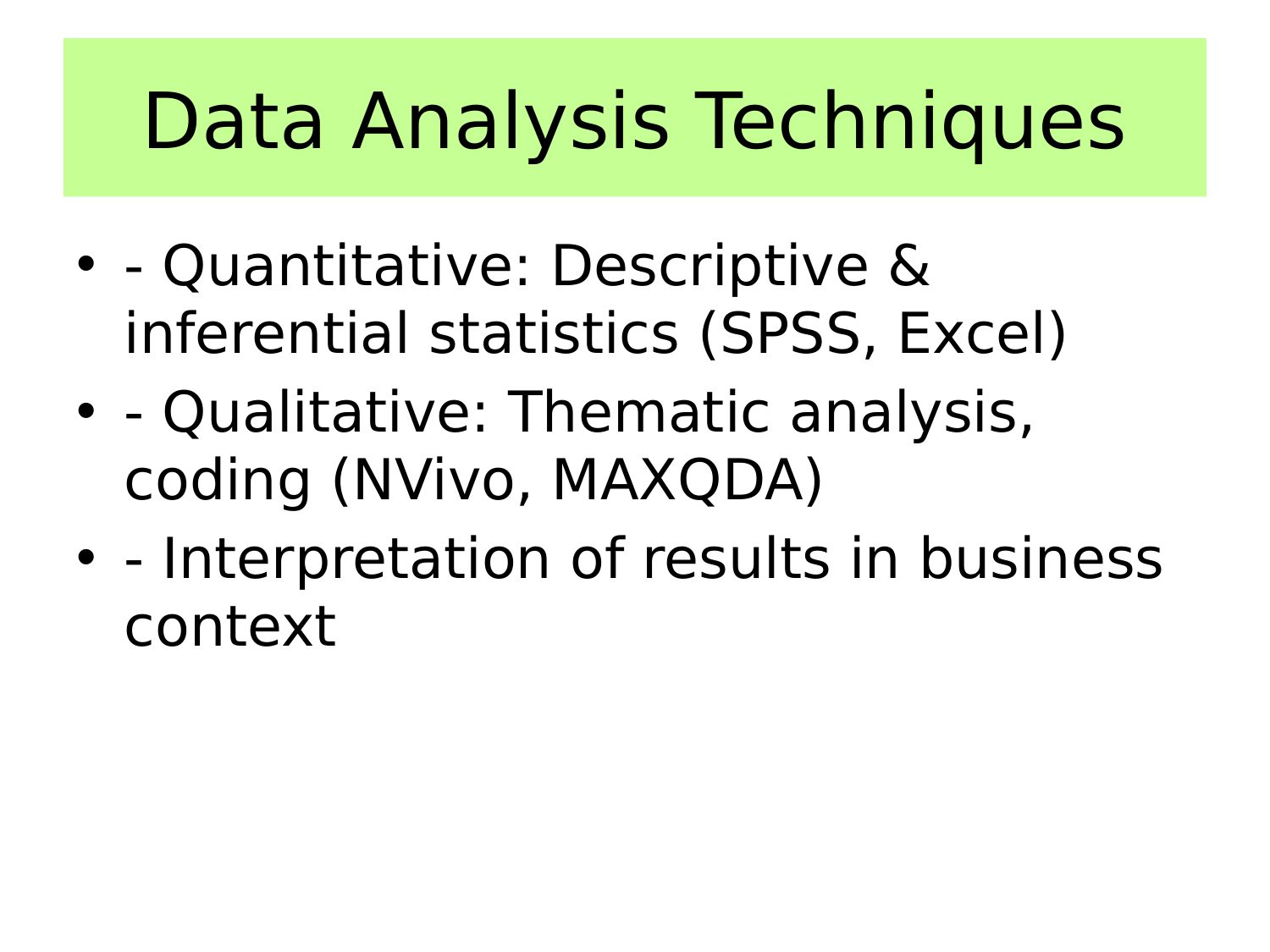 Data Analysis Techniques