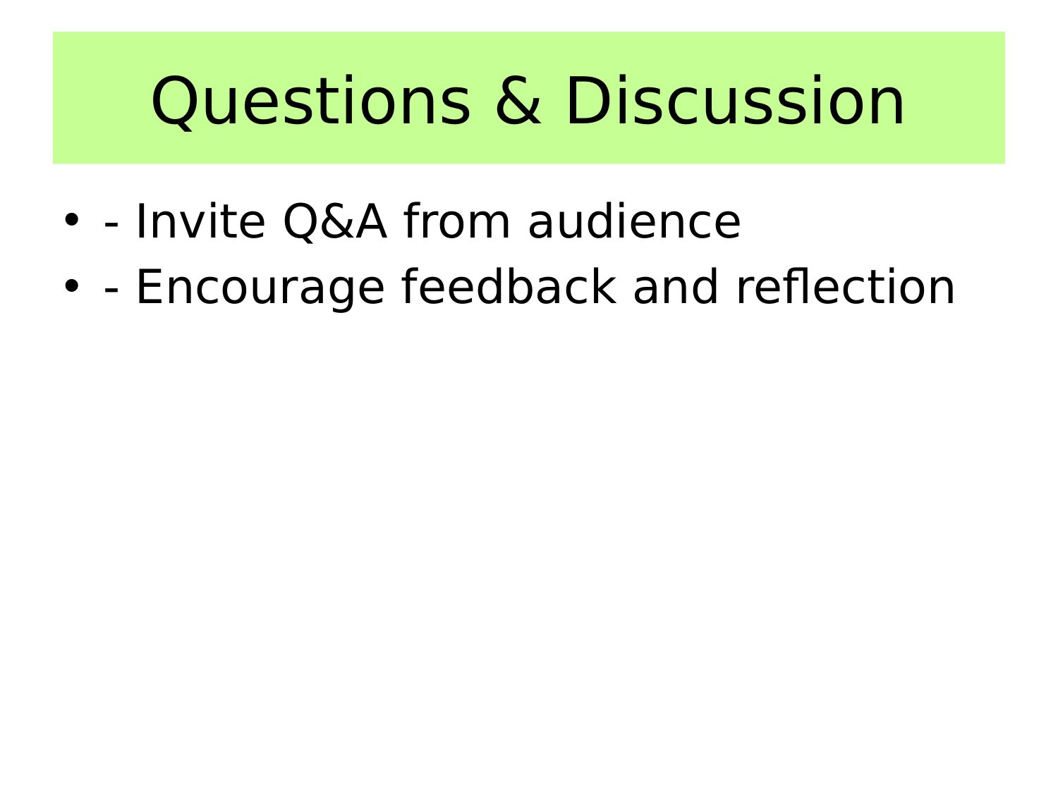 Questions & Discussion